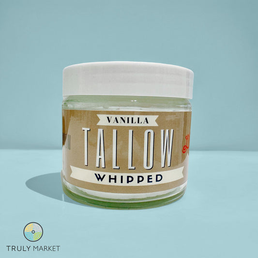 Lady May 9oz Vanilla Whipped Tallow, Grass fed Odorless Beef Tallow Moisturizer