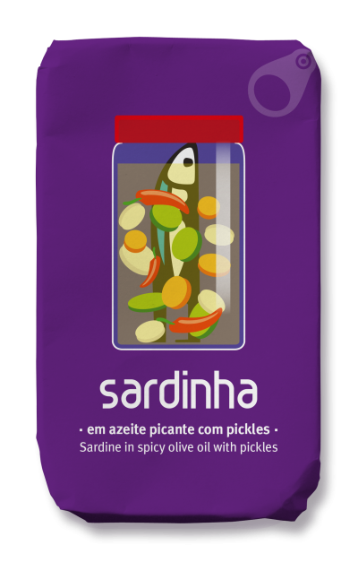 Sardinha Sardine in spicy olive oil with pickles