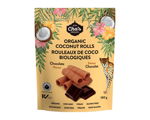 Cha's Organic Coconut Rolls Chocolate 100g