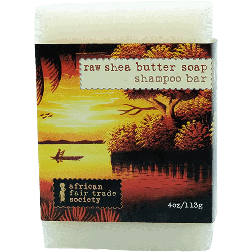 African Fair Trade Society RAW Shea Butter Soap Shampoo Bar 113g