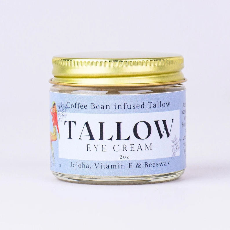 Lady May Coffee Bean infused Tallow Eye Cream, Grass Fed Beef Tallow