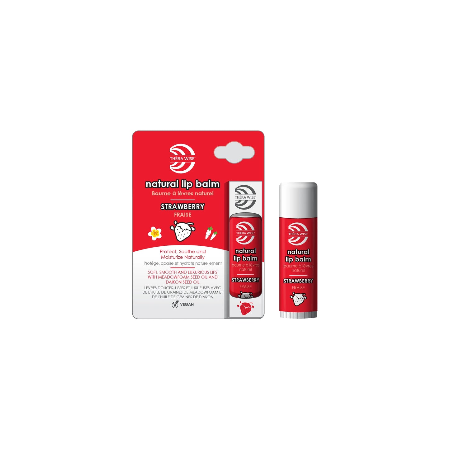 THERA WISE NATURAL VEGAN LIP BALM STRAWBERRY 4.5G