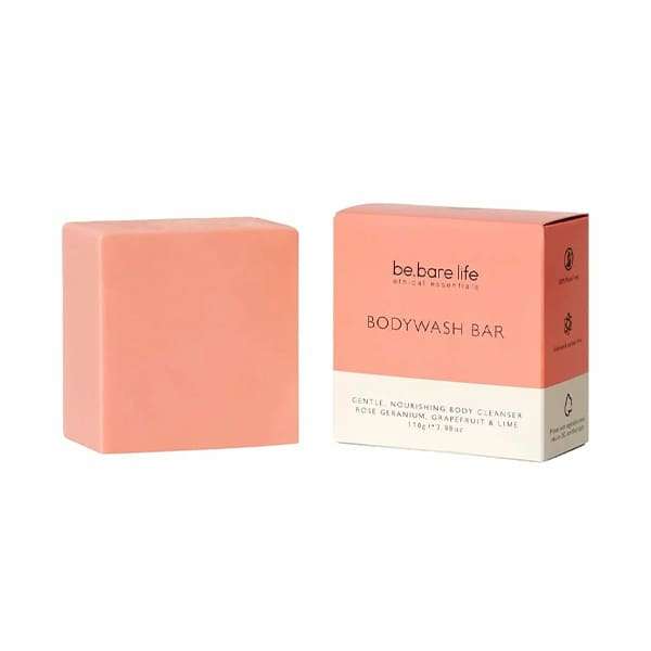 Be Bare Life Bodywash Bar Rose Geranium, Grapefruit & Lime 110g