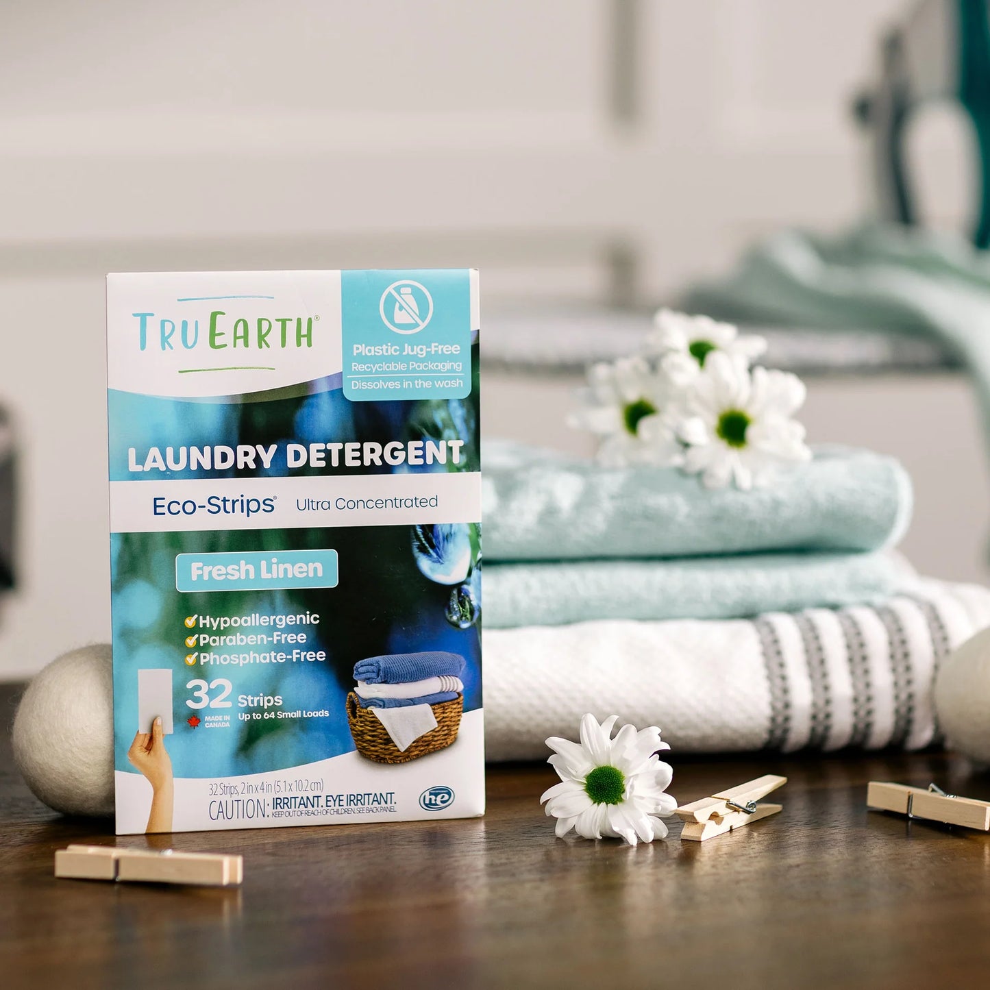 Tru Earth Eco-strips Laundry Detergent (Fresh Linen) - 64 Strips