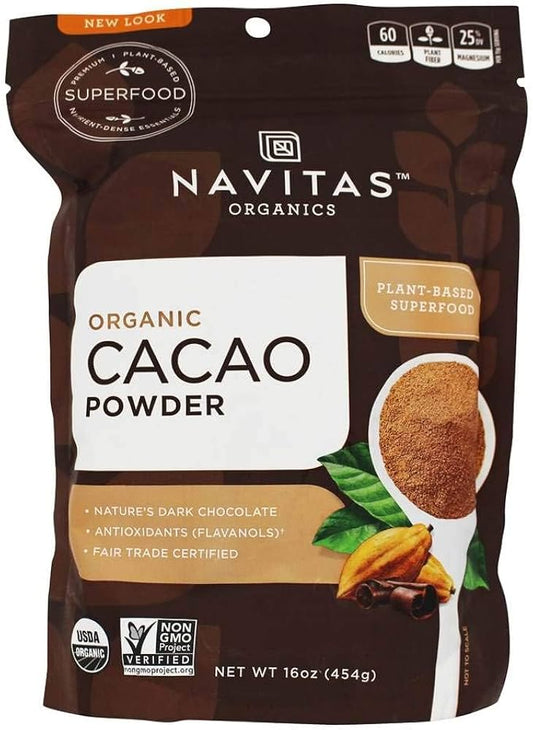 Navitas Naturals Organic Cacao Powder, 16-Ounce Pouches 454G