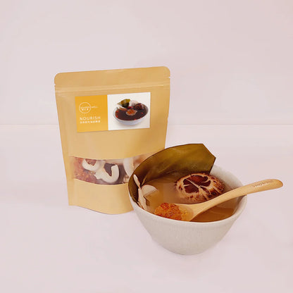 Souper Well Nourish kelp soup kit pouch and prepared bowl