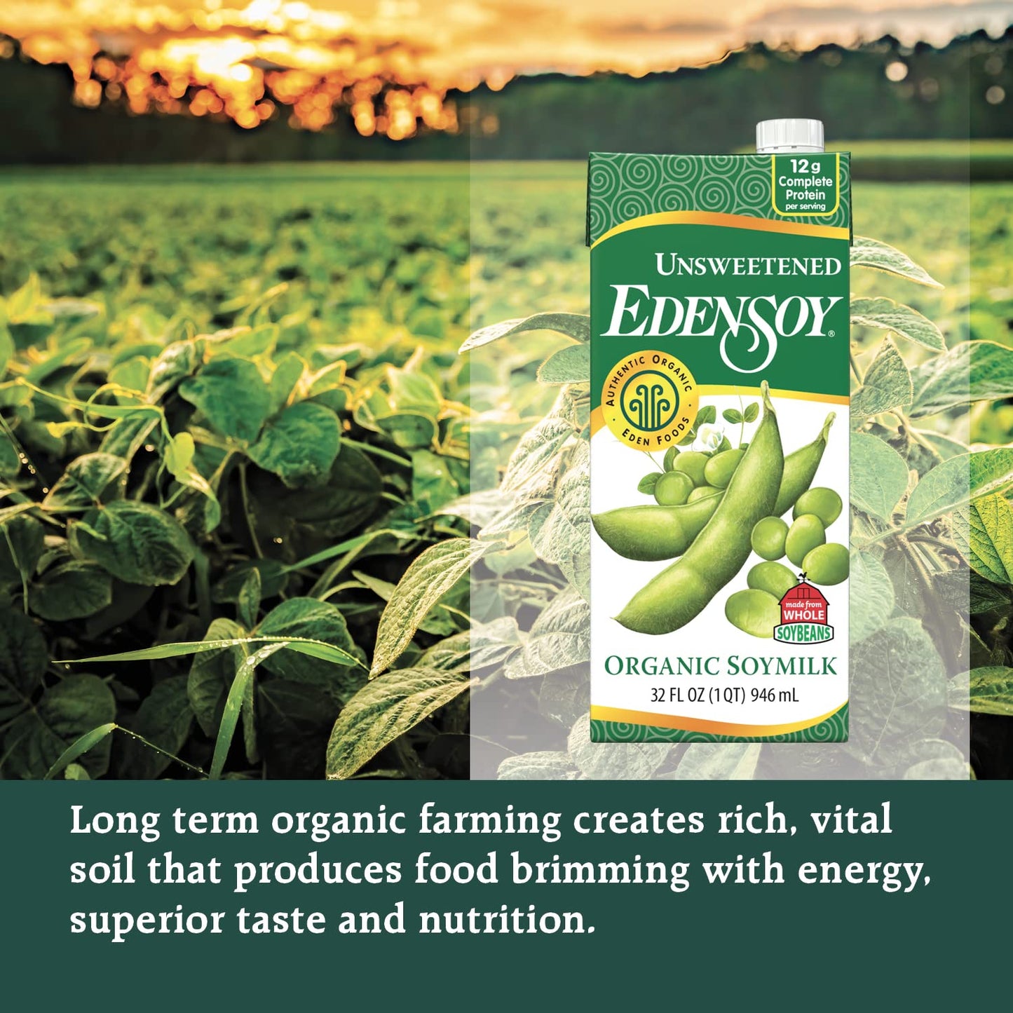 Eden Organic Soy Milk 946ml (Unsweetened)