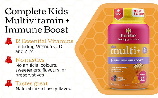 Honibe Kids Immune Boost with Honey Natural Mixed Berry