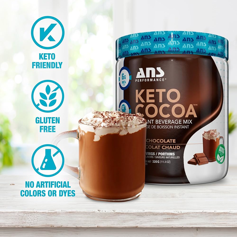 ANS Performance Keto Cocoa Beverage Mix Hot Chocolate 320g