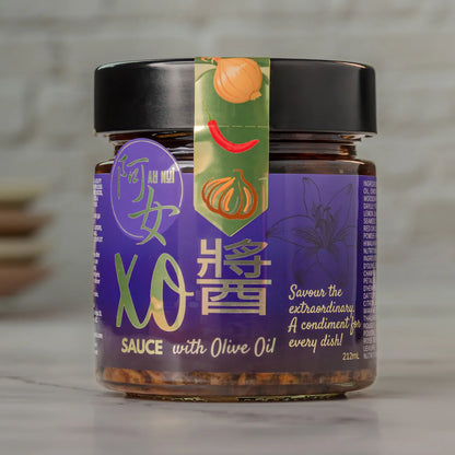 Ah Nui original XO sauce jar with olive oil