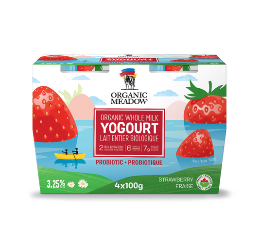 Organic Meadow Whole Milk Kids Yogurt - Strawberry 4x100g