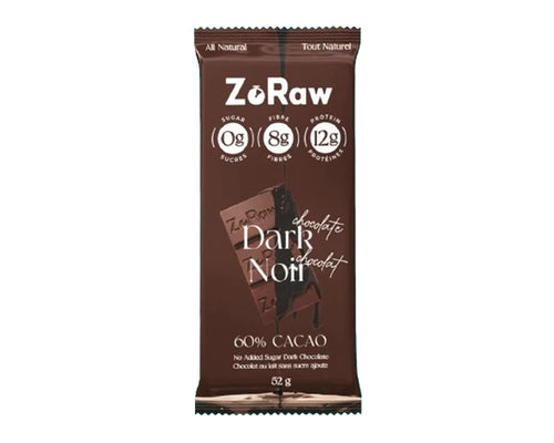 ZoRaw 60% Dark Chocolate Bar with Protein 52 g