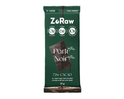 ZoRaw Milk Chocolate Bar With Protein Extra Dark 52g