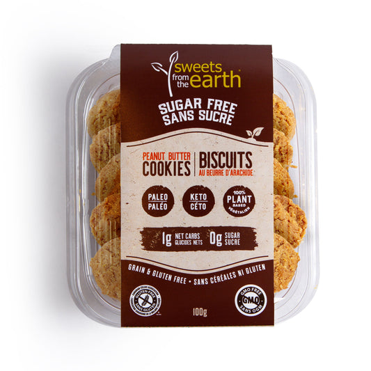 Sweets From The Earth Sugar Free Keto Peanut Butter Cookies, 100g （Frozen)