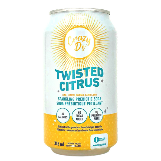 Crazy D's Sparkling Prebiotic Soda Twisted Citrus, 355ml