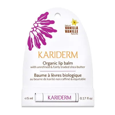 Kariderm Organic Lip Balm Natural Vanilla 5mL