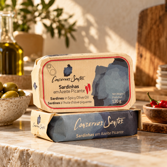 Conservas Santos Portuguese Sardines in Spicy Olive Oil 120g