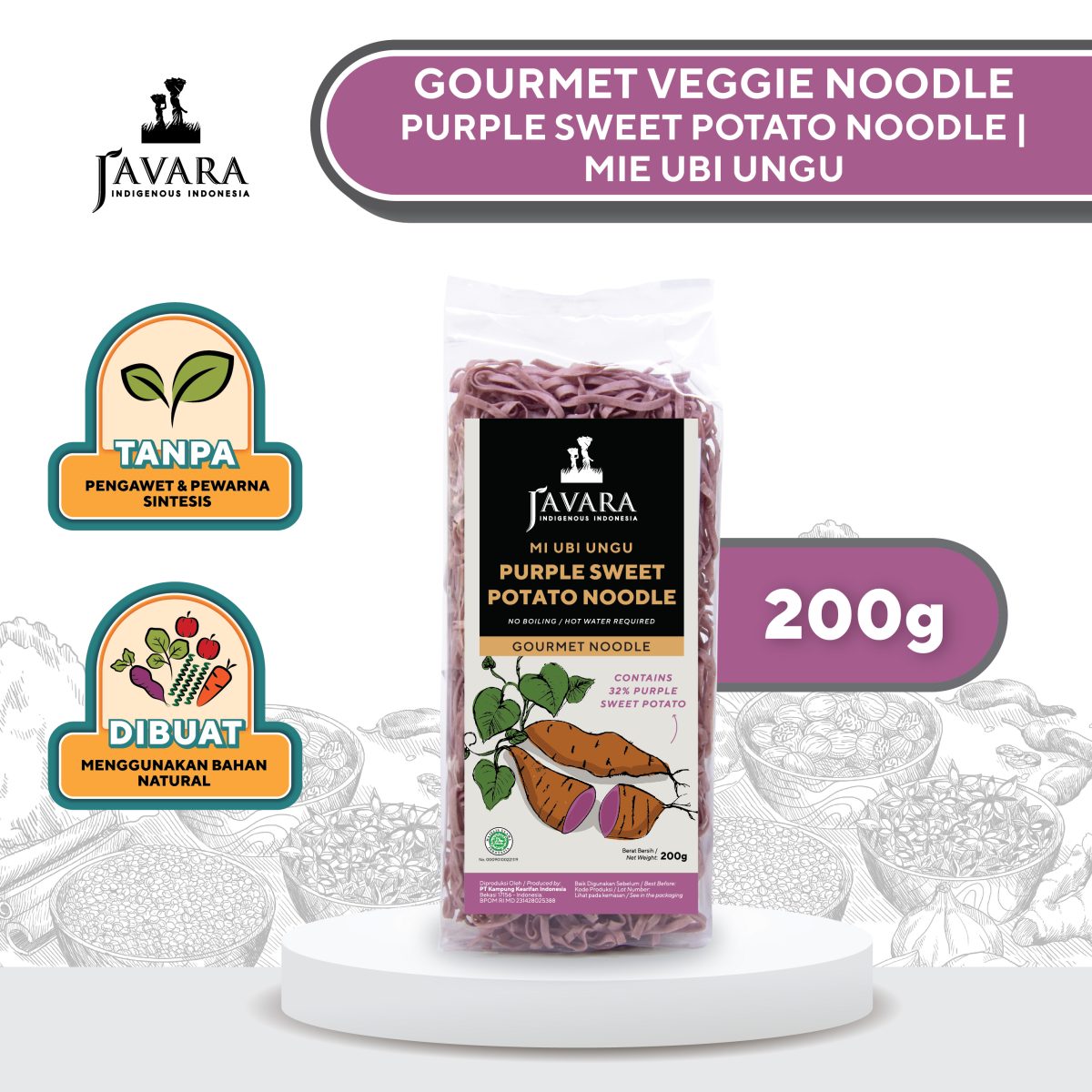 Javara Purple Sweet Potato Noodle 200g