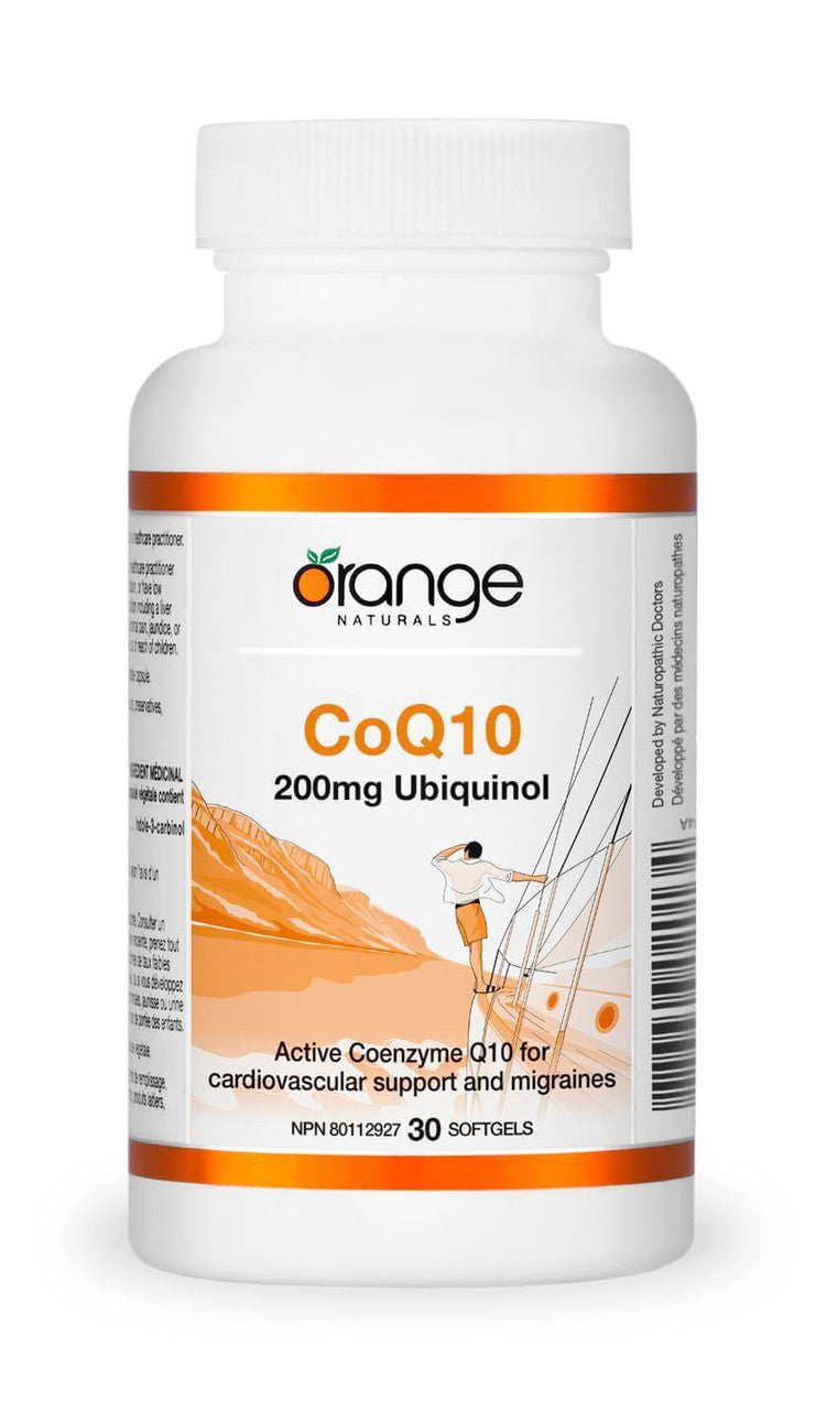 Orange Naturals CoQ10 200 mg Ubiquinol 30 Softgels