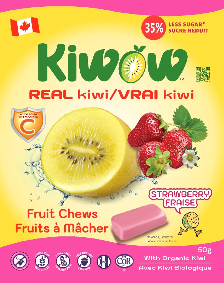 KIWOW Kiwi & Strawberry Fruit Chews 50g bag