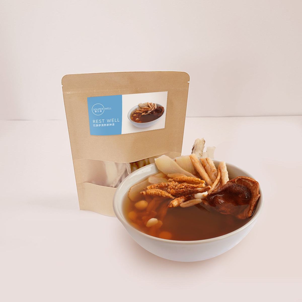 Souperwell Rest - American Ginseng Cooling & Calming Soup (2-Pack Dry Herbal Soup)