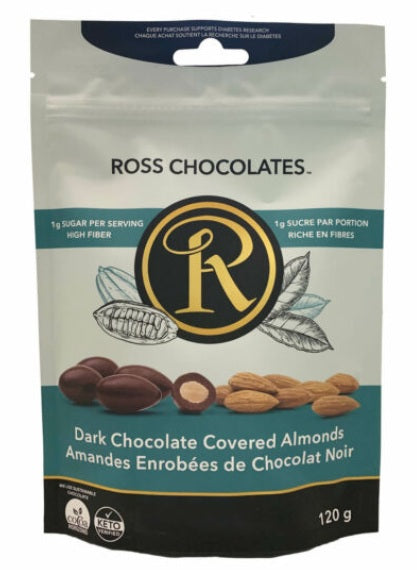 Ross Chocolates Dark Chocolate Covered Almonds 120g