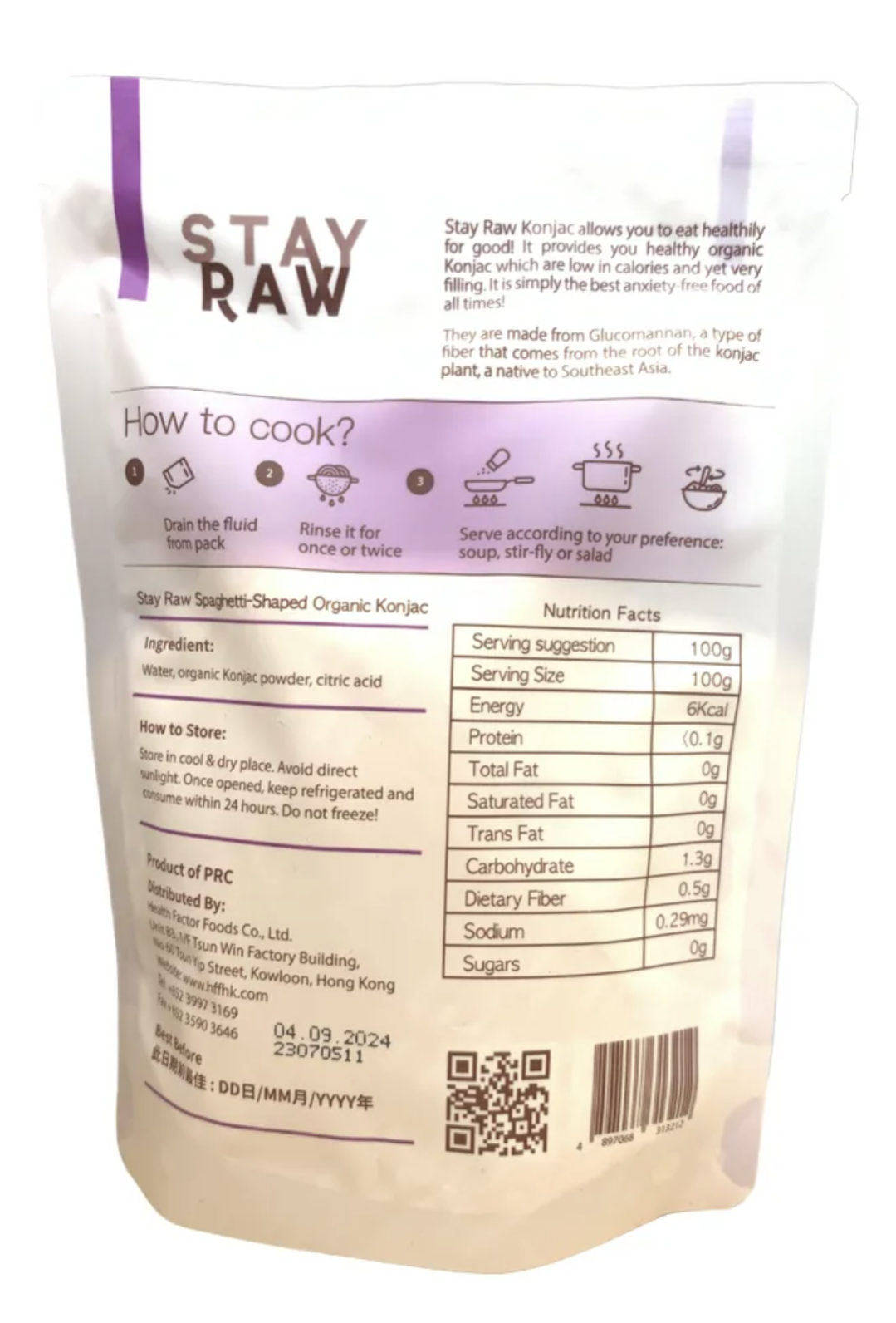 Stay Raw Organic Spaghetti Shaped Konjac 270g