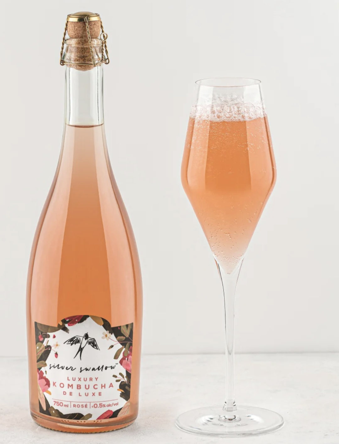 Silver Swallow Luxury Kombucha Rosé - 750ml