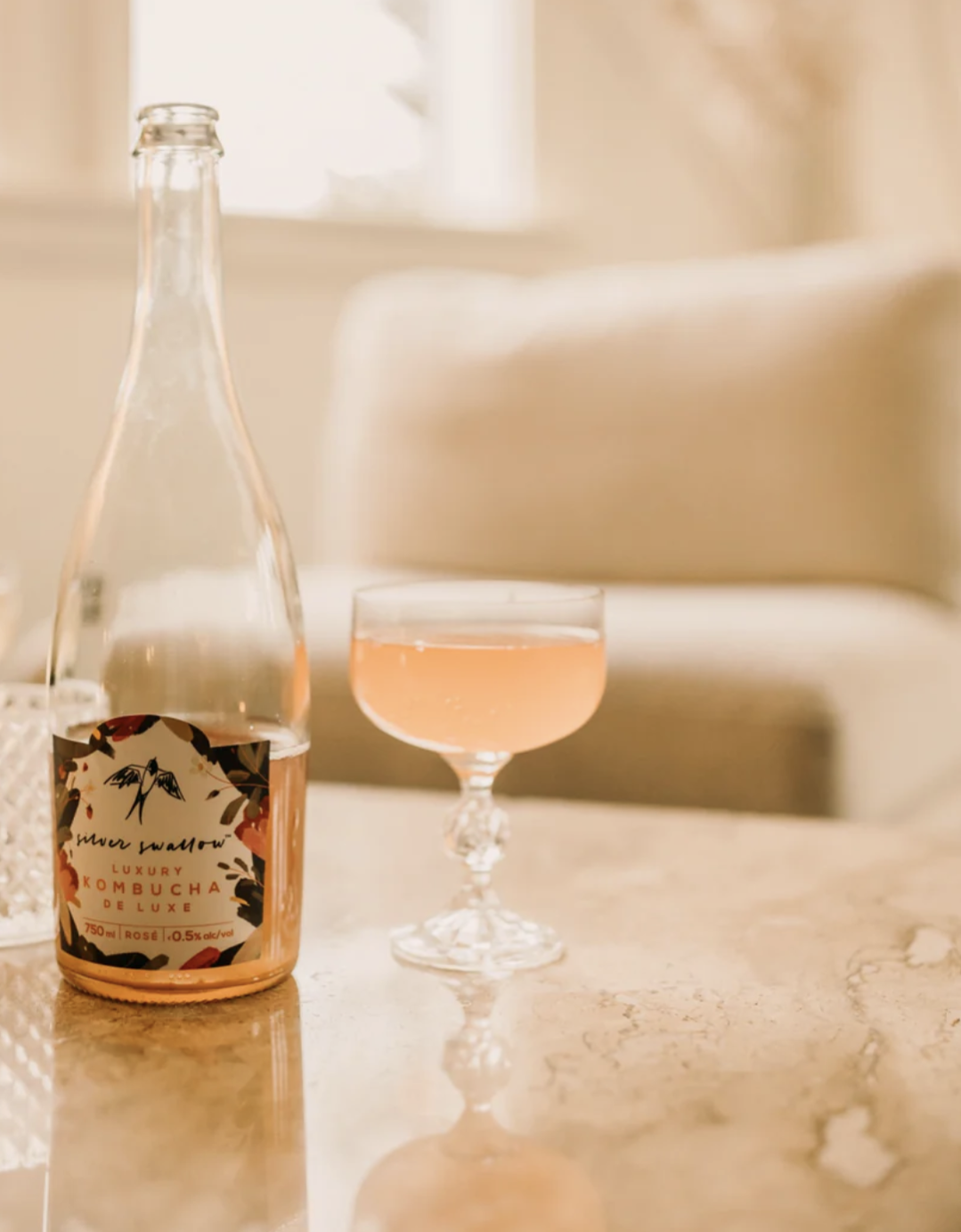 Silver Swallow Luxury Kombucha Rosé - 750ml