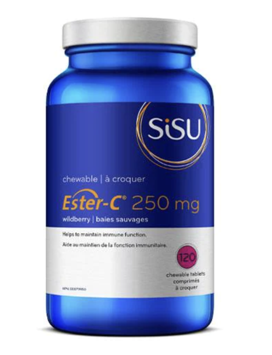Sisu Ester-C 250 mg Wileberry 120 Chewable Tablets