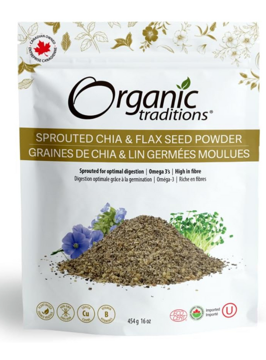 Organic Traditions Organic Sprouted Chia & Flax Seed Powder 454g