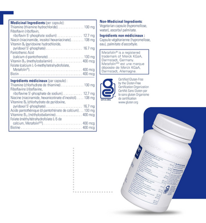 Pure Encapsulations B Complex Plus 120 Veg Capsules, additional product image