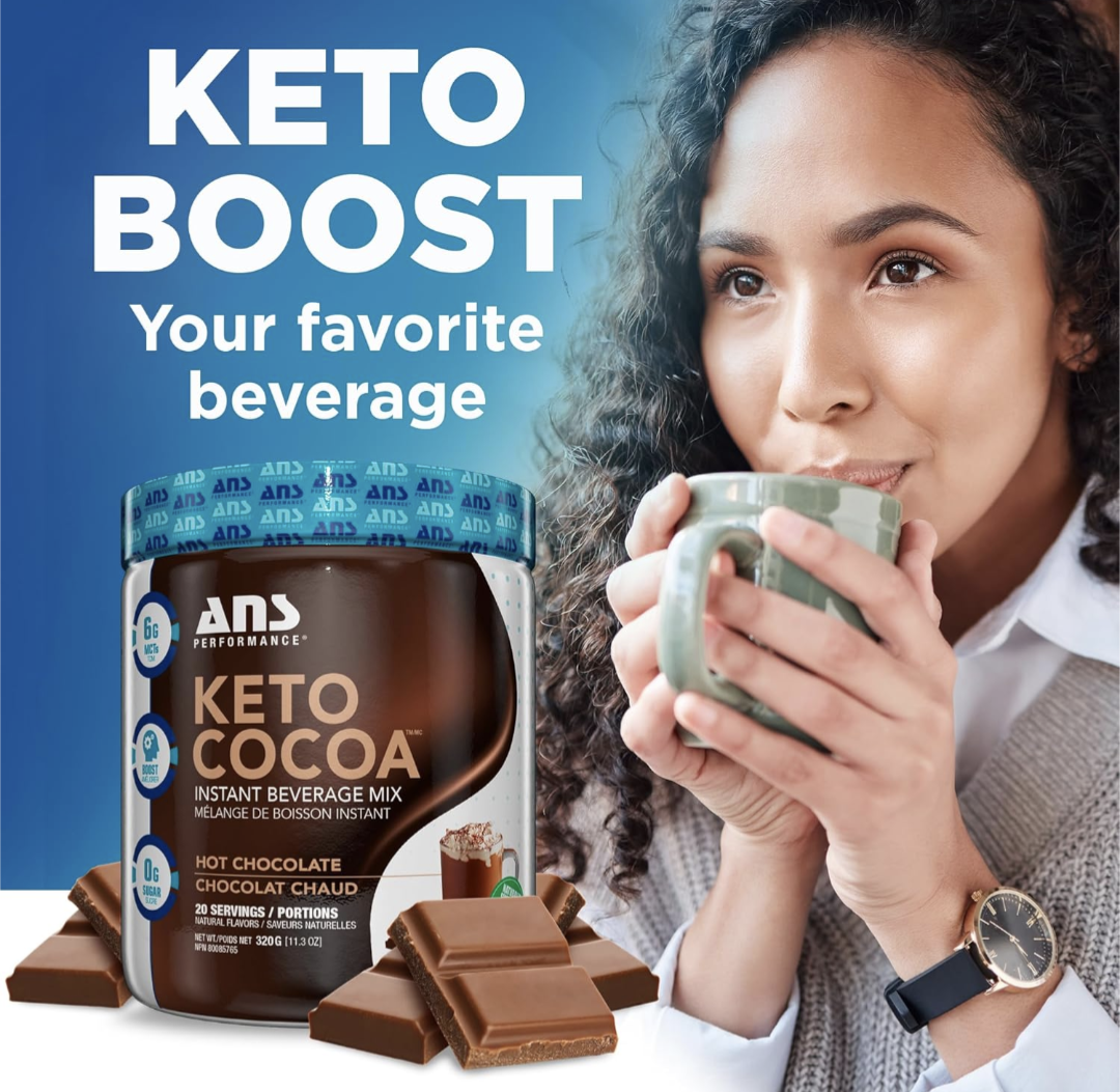 ANS Performance Keto Cocoa Beverage Mix Hot Chocolate 320g