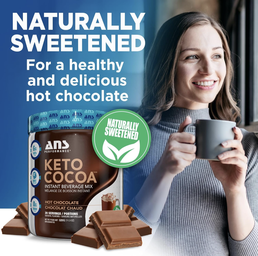 ANS Performance Keto Cocoa Beverage Mix Hot Chocolate 320g