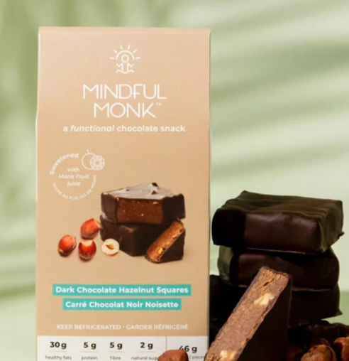 Mindful Monk - Dark Chocolate Hazelnut Squares 46g