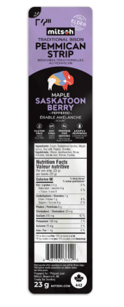 Mitsoh Maple Saskatoon Berry Pemmican Strips 23g