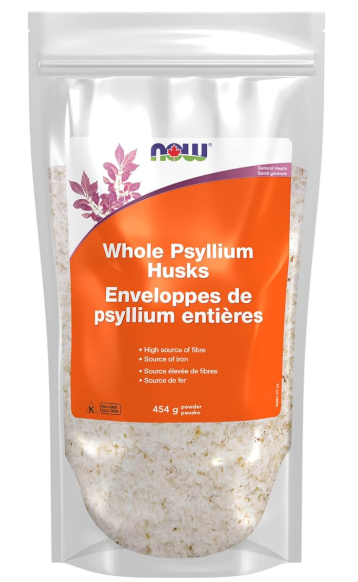 NOW Supplements, Whole Psyllium Husks, Non-GMO Project Verified, Soluble Fibre, 454g
