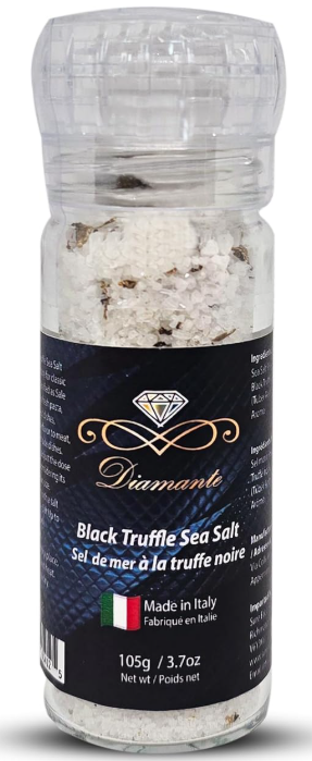 Diamante Italy Black Truffle Sea Salt with Glass Grinder - 105g