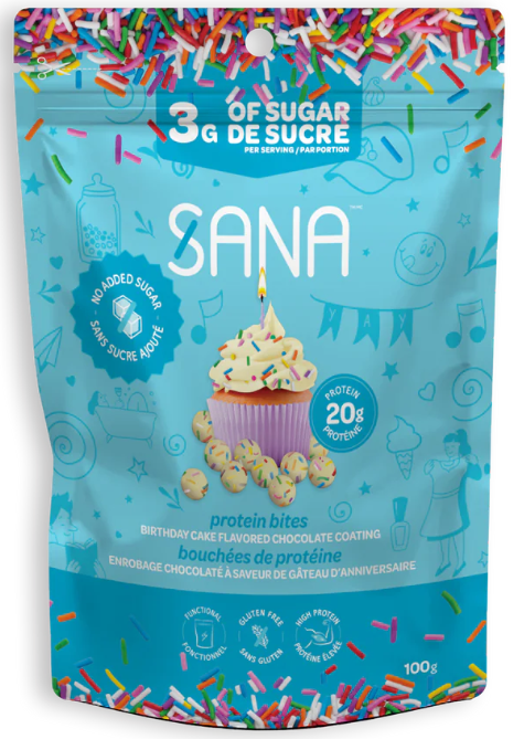 Sana Crunchy chocolate style protein bites - Birthday cake - 100g