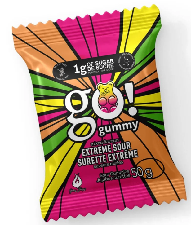 Go! Gummy - Mixed Flavours Extreme Sour - 50g