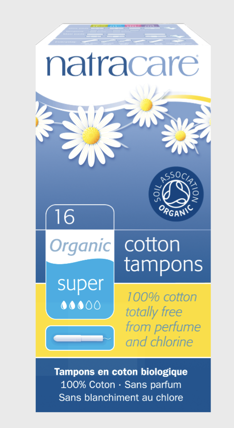 NatraCare Organic Cotton Tampons Super With Applicator 16 Tampons