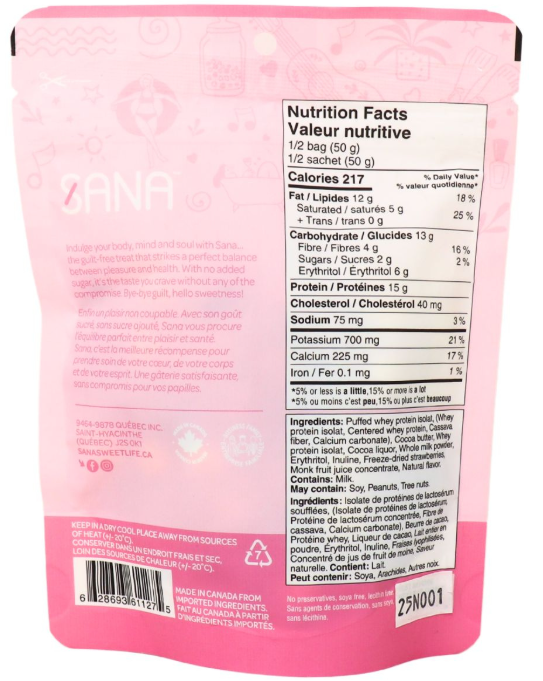Sana Crunchy chocolate style protein bites - Neapolitan 100g