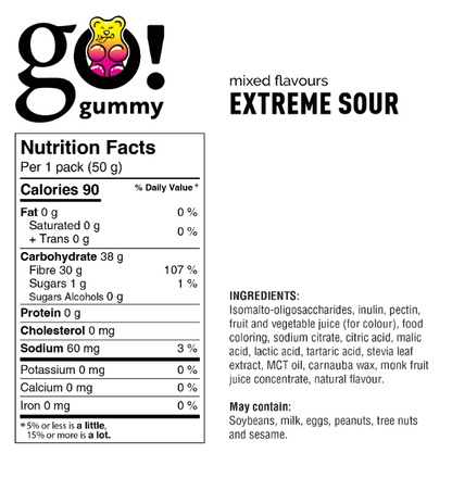 Go! Gummy - Electric Peach Extreme Sour - 50g, additional product image