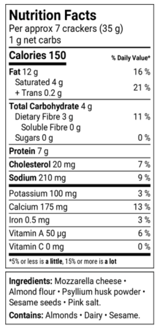 Baked by Kelly Keto Cracker 140g (Sesame), additional product image