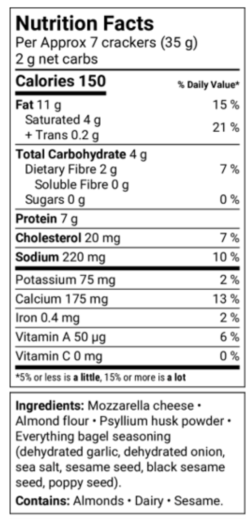 Baked by Kelly Keto Everything Bagel Cracker 140g, additional product image