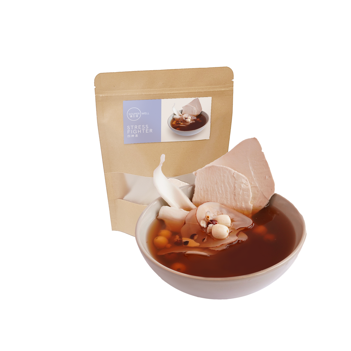 Souperwell Stress Fighter - Four Spirits Soup (2-Pack Dry Herbal Soup)