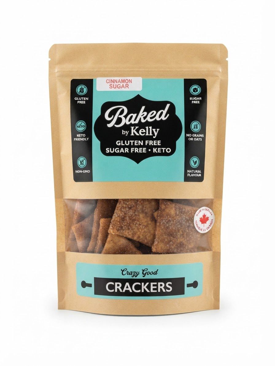 Baked by Kelly keto cinnamon sugar crackers 140g bag