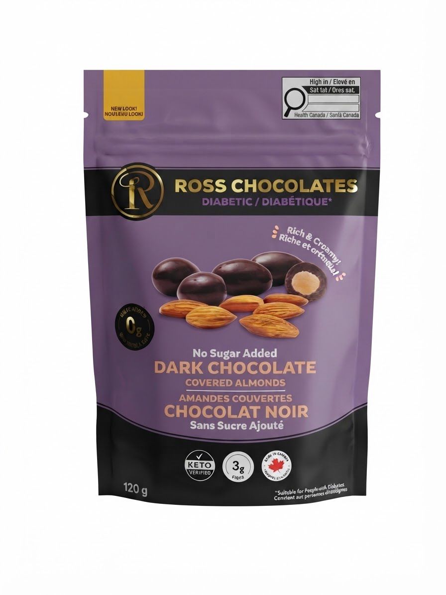 Ross Chocolates dark chocolate covered almonds 120g bag