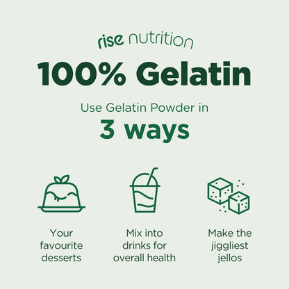 Rise Nutrition Grass-Fed Gelatin Powder - Bovine Protein - Non GMO: 240g, additional product image 4