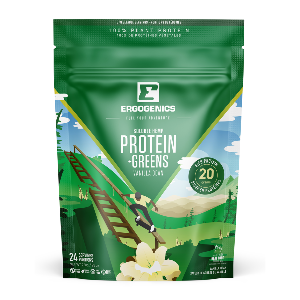 Ergogenics Protein + Greens Vanilla Bean 24 Servings